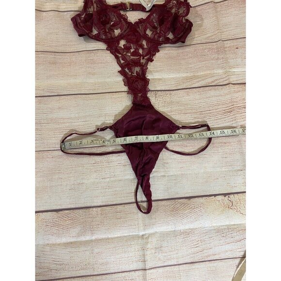 Fleur Du Mal Women's Rose Embroidery Luxury Body Suit - A1 - Picture 8 of 16